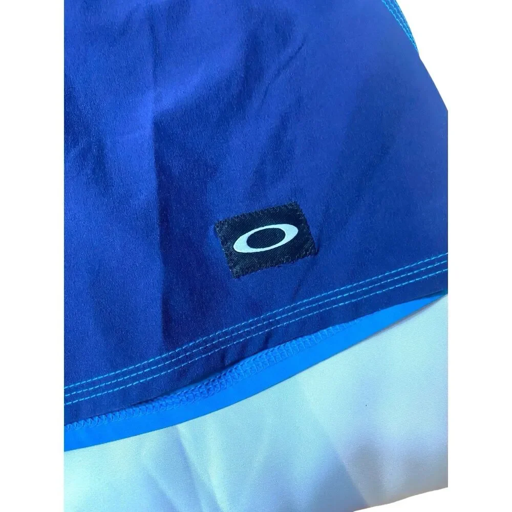 Oakley Board Shorts Mens 34 Blue Performance Fit Swim Shorts Moisture Wicking